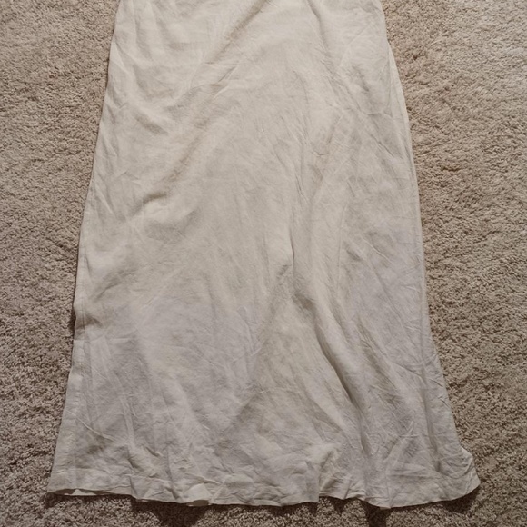 ANTHROPOLOGIE Celandine Strapless Cutout Linen Blend Beaded Dress - Picture 8 of 9